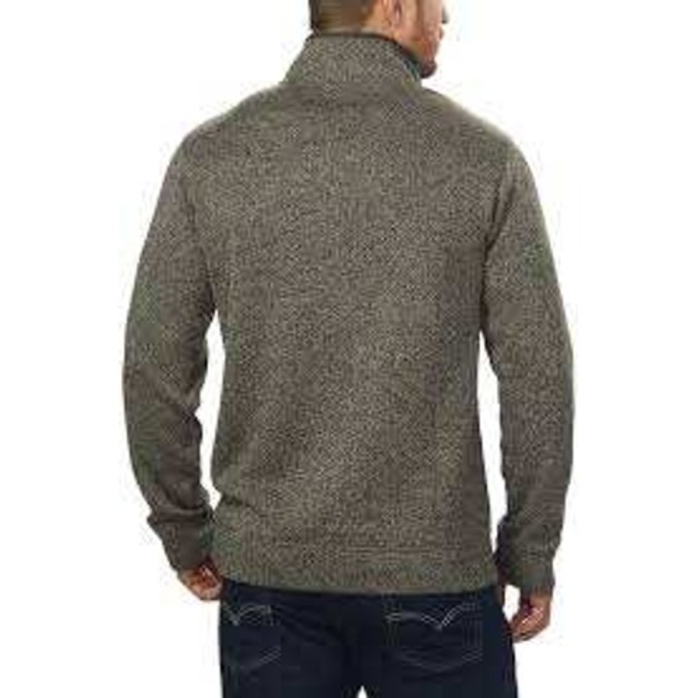 Eddie Bauer Fleece Jacket Mens S Gray Full Zip Marled Knit